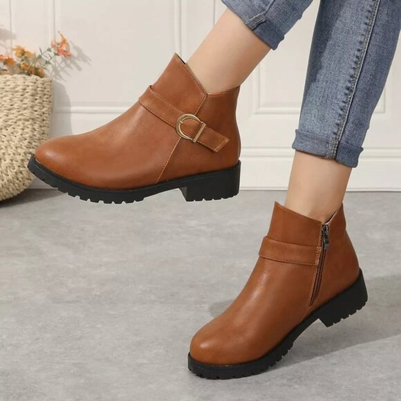 Buckle Accent Ankle Boots - Picture 8 of 10